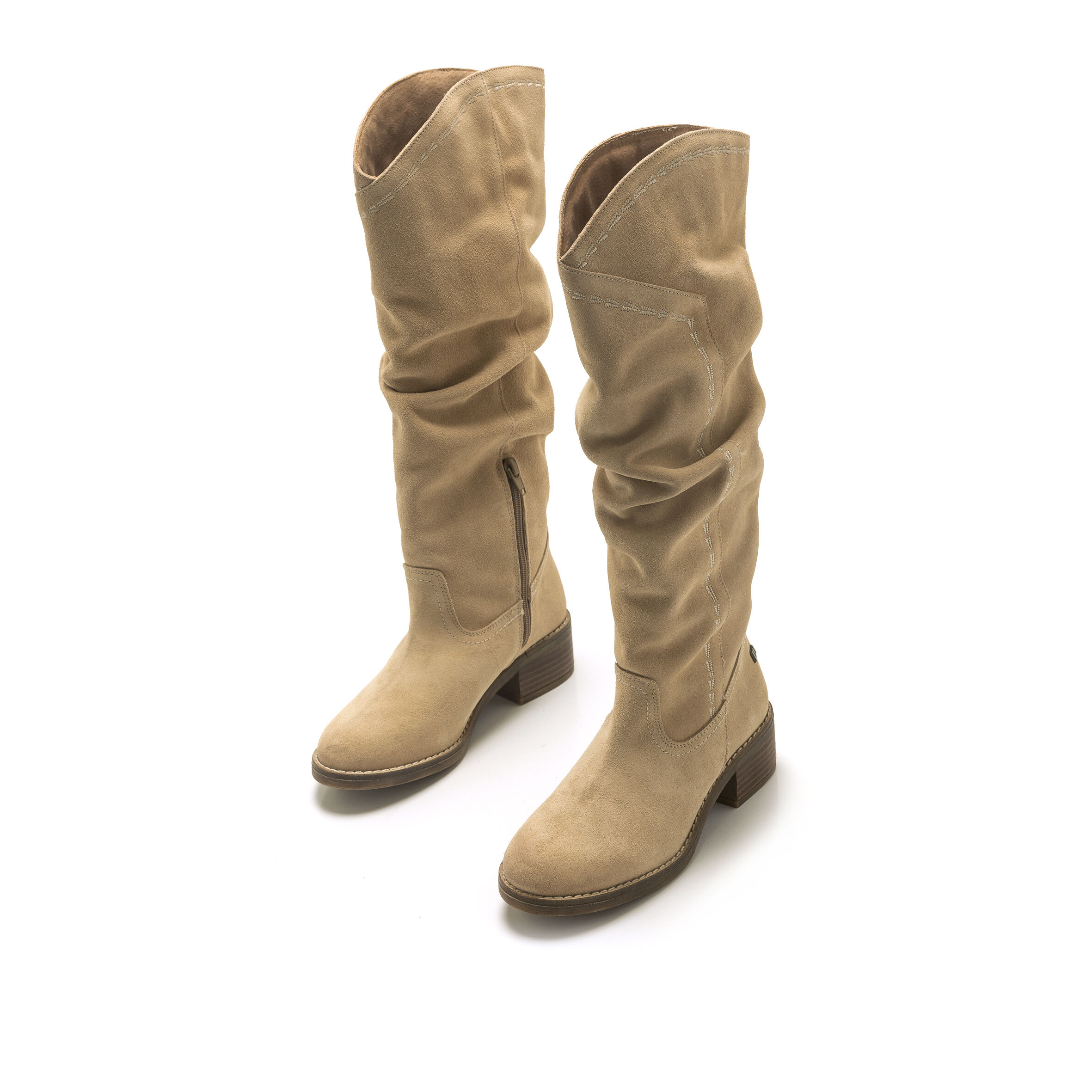 Botas planas beige mujer online